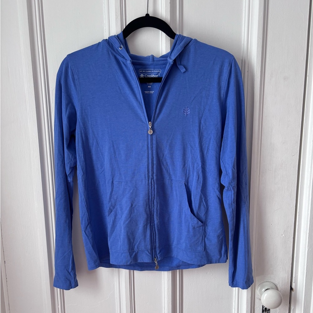 Women’s Coolibar UPF 50+ Seaside Zip Up Hoodie Light Blue Heather Size XS